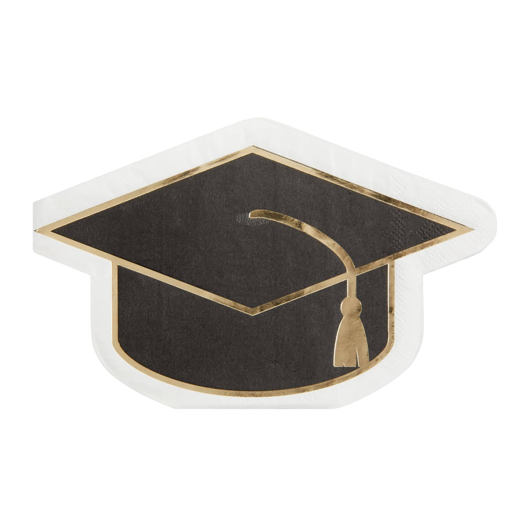 CR Gibson Graduation Cap Mortarboard shaped paper party napkin.