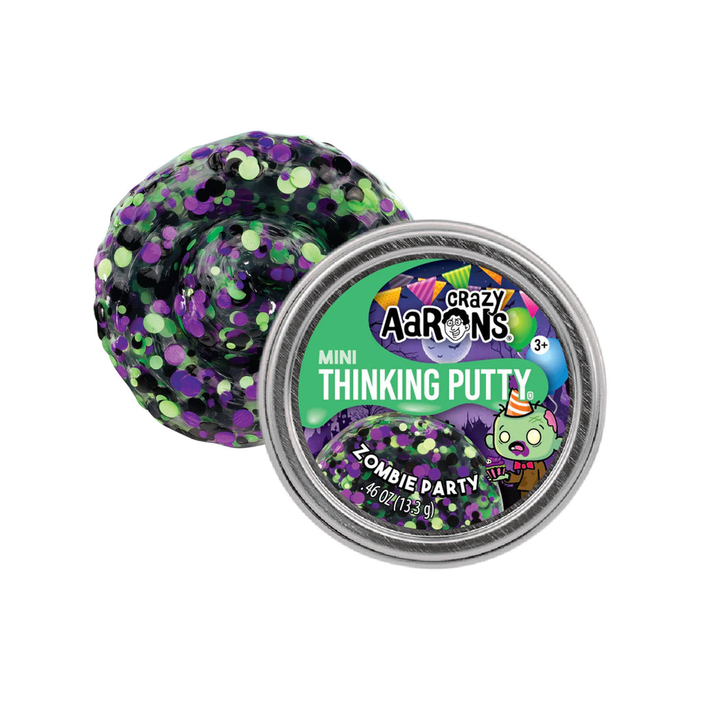 Crazy Aaron's Mini Zombie Party Halloween thinking putty, swirl with tin.