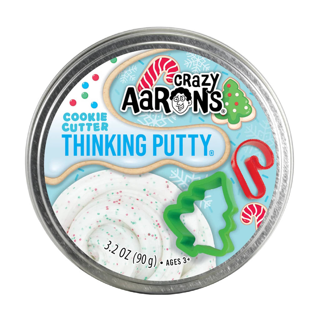 Crazy Aaron's Cookie Cutter holiday thinking putty in tin.