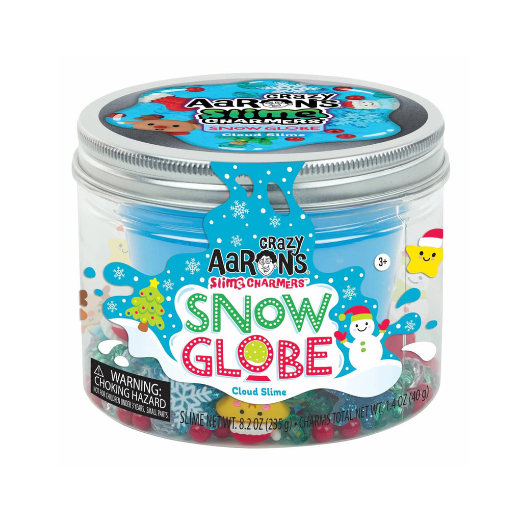 Crazy Aaron's Snow Globe Slime Charmers in packaging, front view.