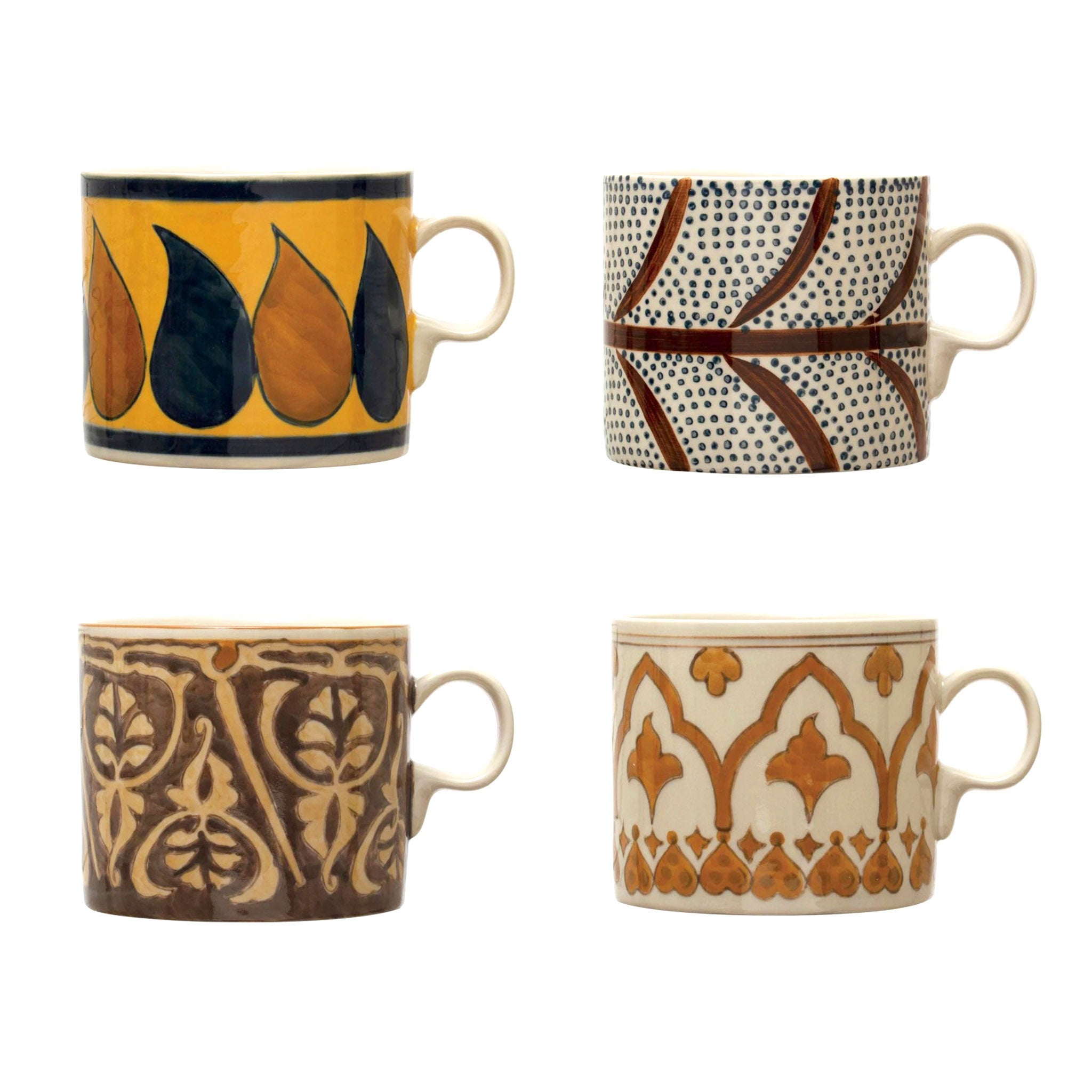 https://blueribbongeneralstore.com/cdn/shop/files/creative-co-op-df6783a-16-ounce-hand-painted-stoneware-mugs-with-brown-blue-and-cream-patterns-in-4-styles.jpg?v=1692226927