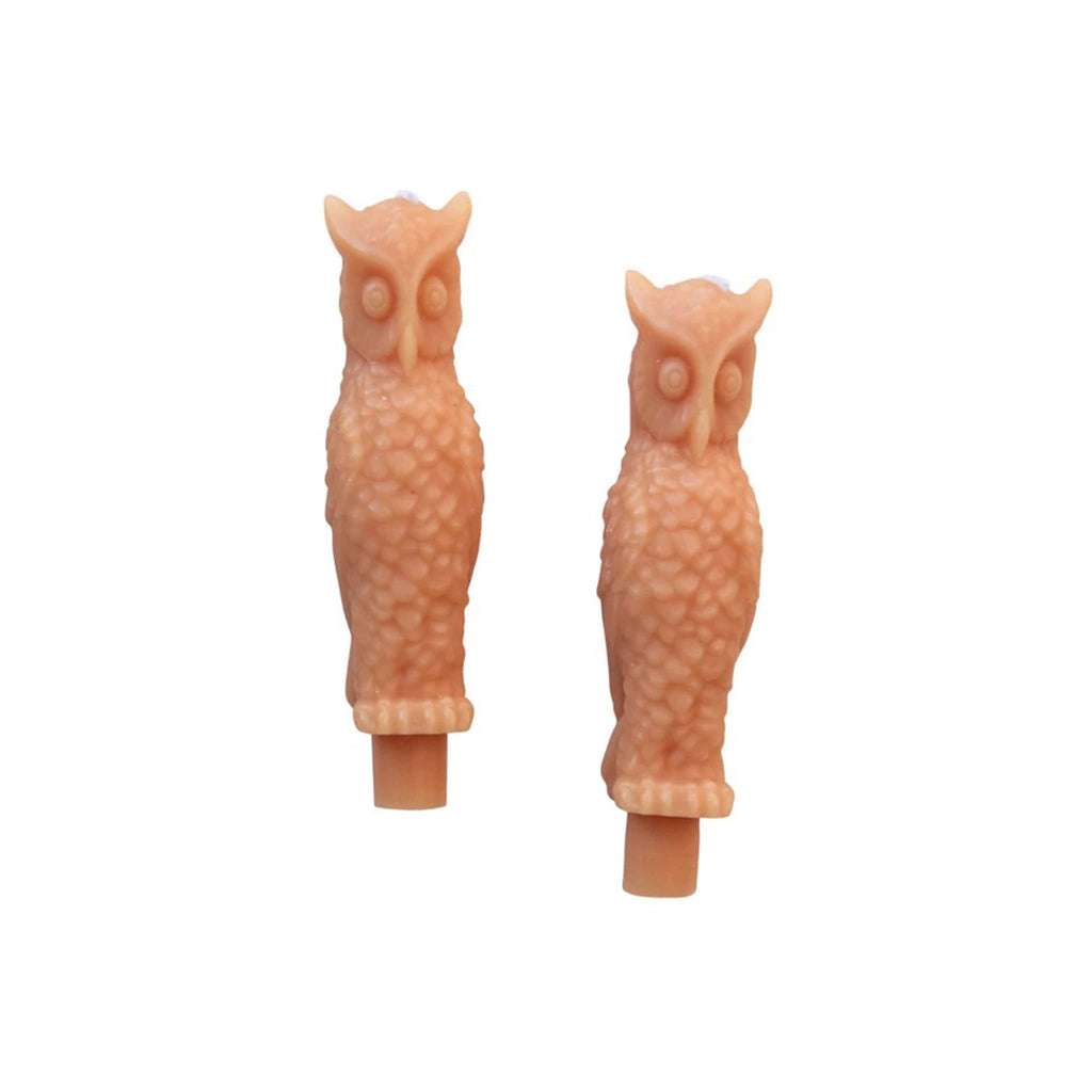 Creative Co-op Blush Pink Owl Unscented Taper Candles, set of 2.