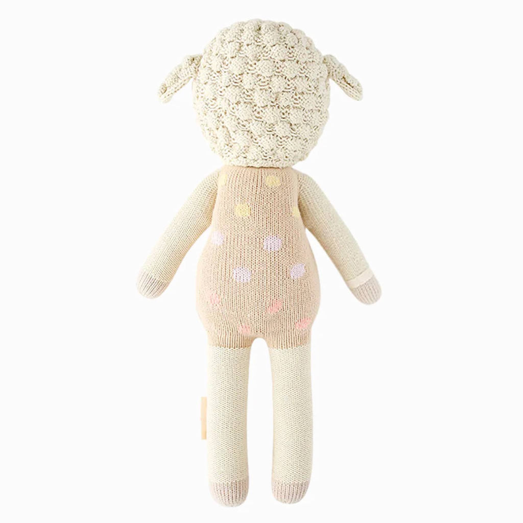 Cuddle and Kind Lucy the Lamb hand knit doll, back view.