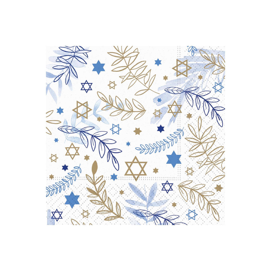 Design Design Judaic Stars and Leaves small paper party napkin.