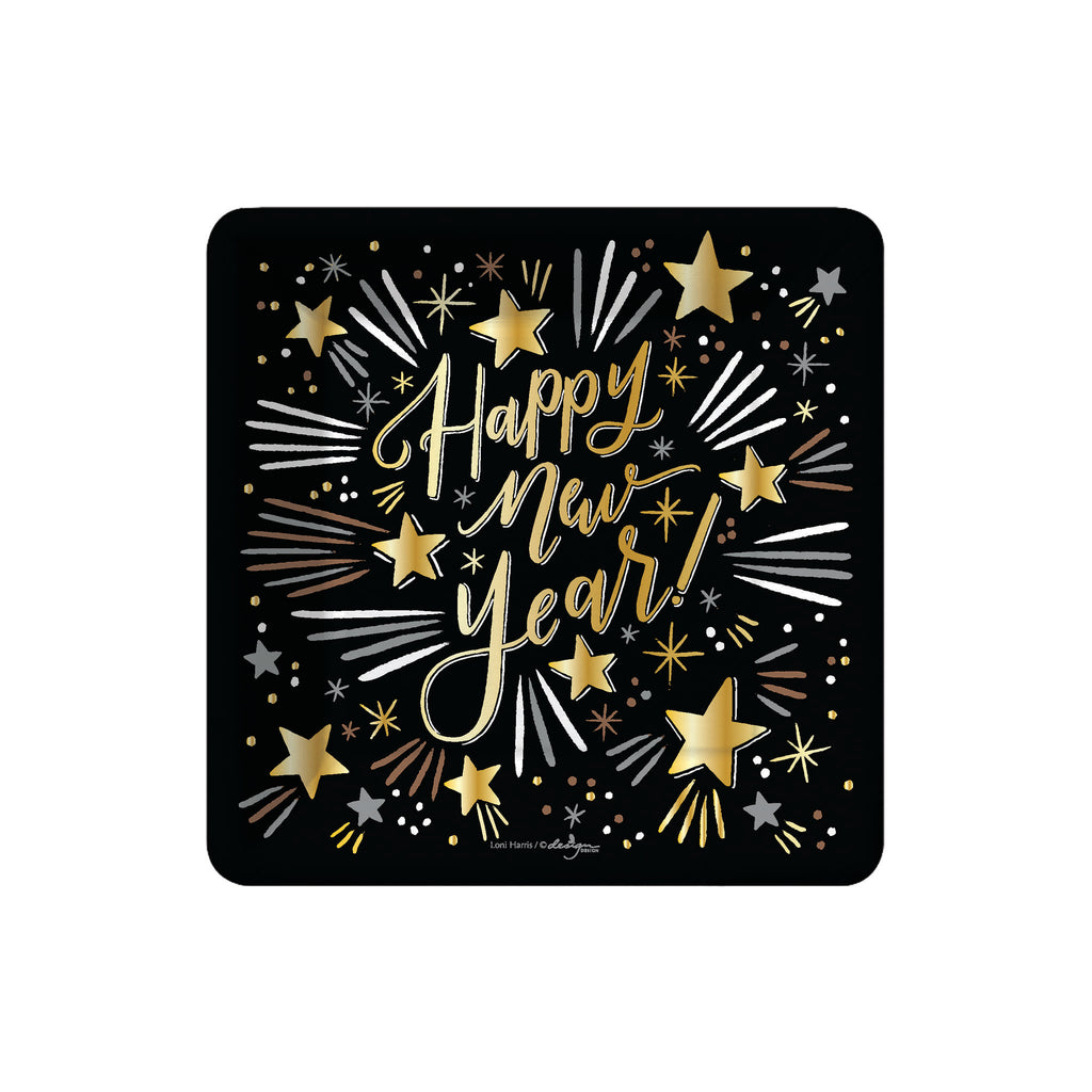 Design Design Sparkling Happy New Year small paper party plate.