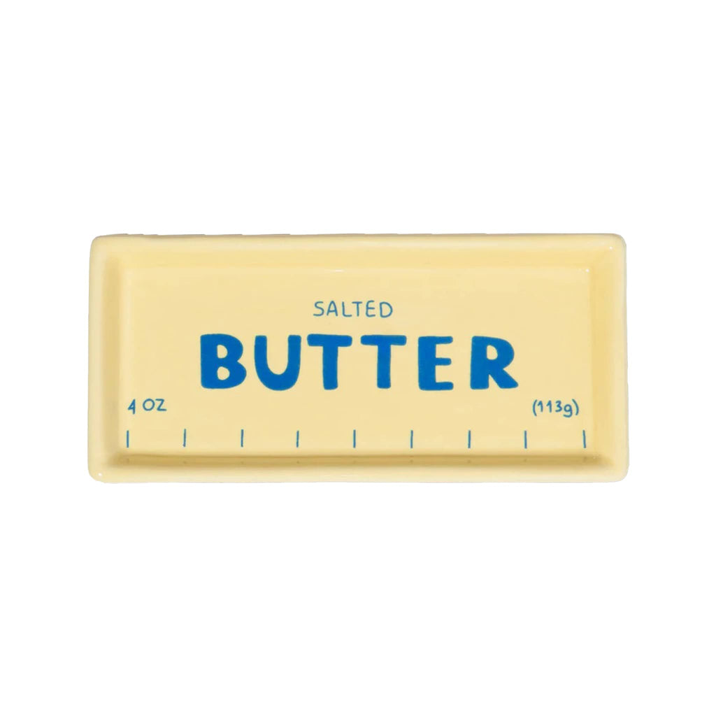 Ceramic butter trinket tray on a white background.
