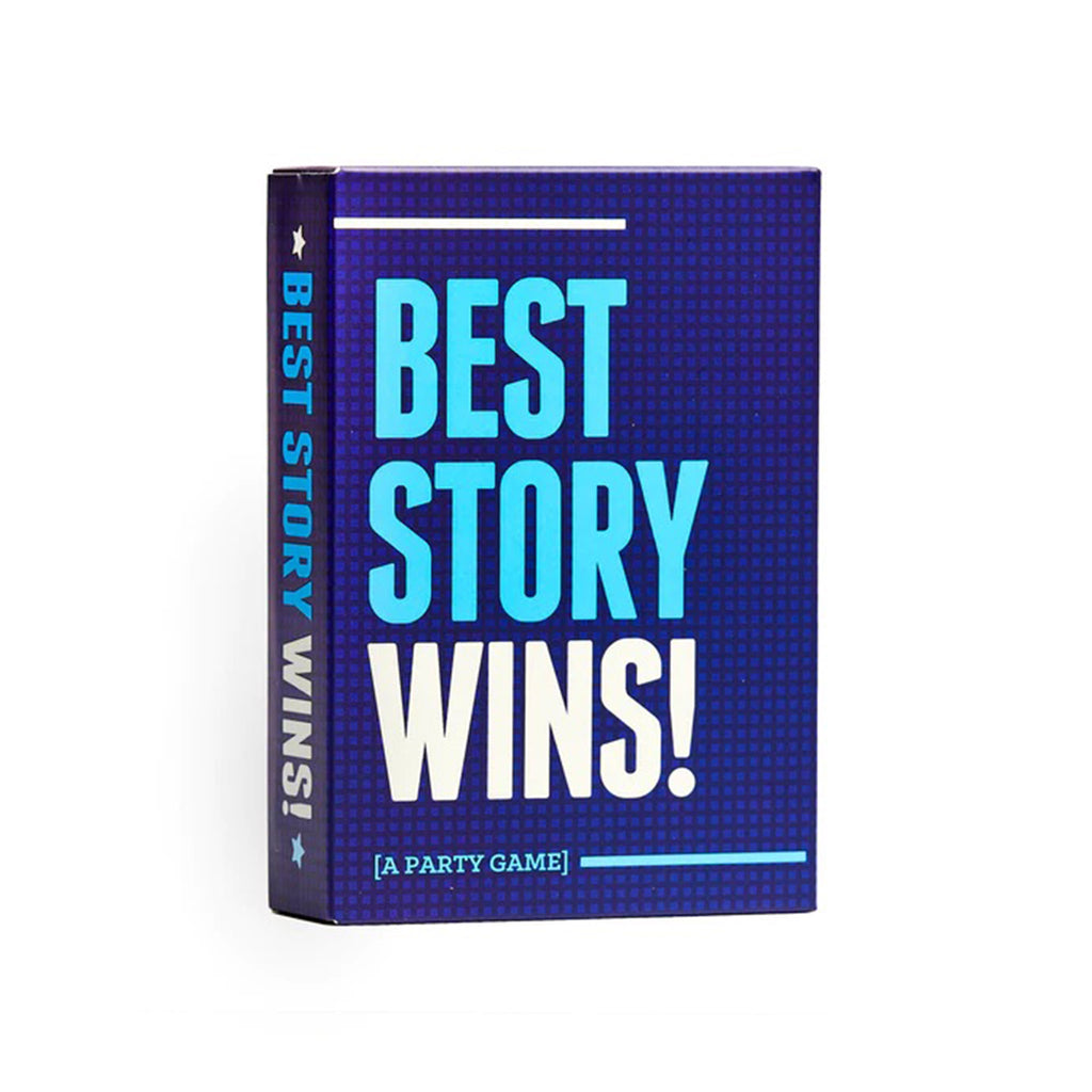 DSS Games Best Story Wins! A Party Game in blue box packaging, front and side angle view.