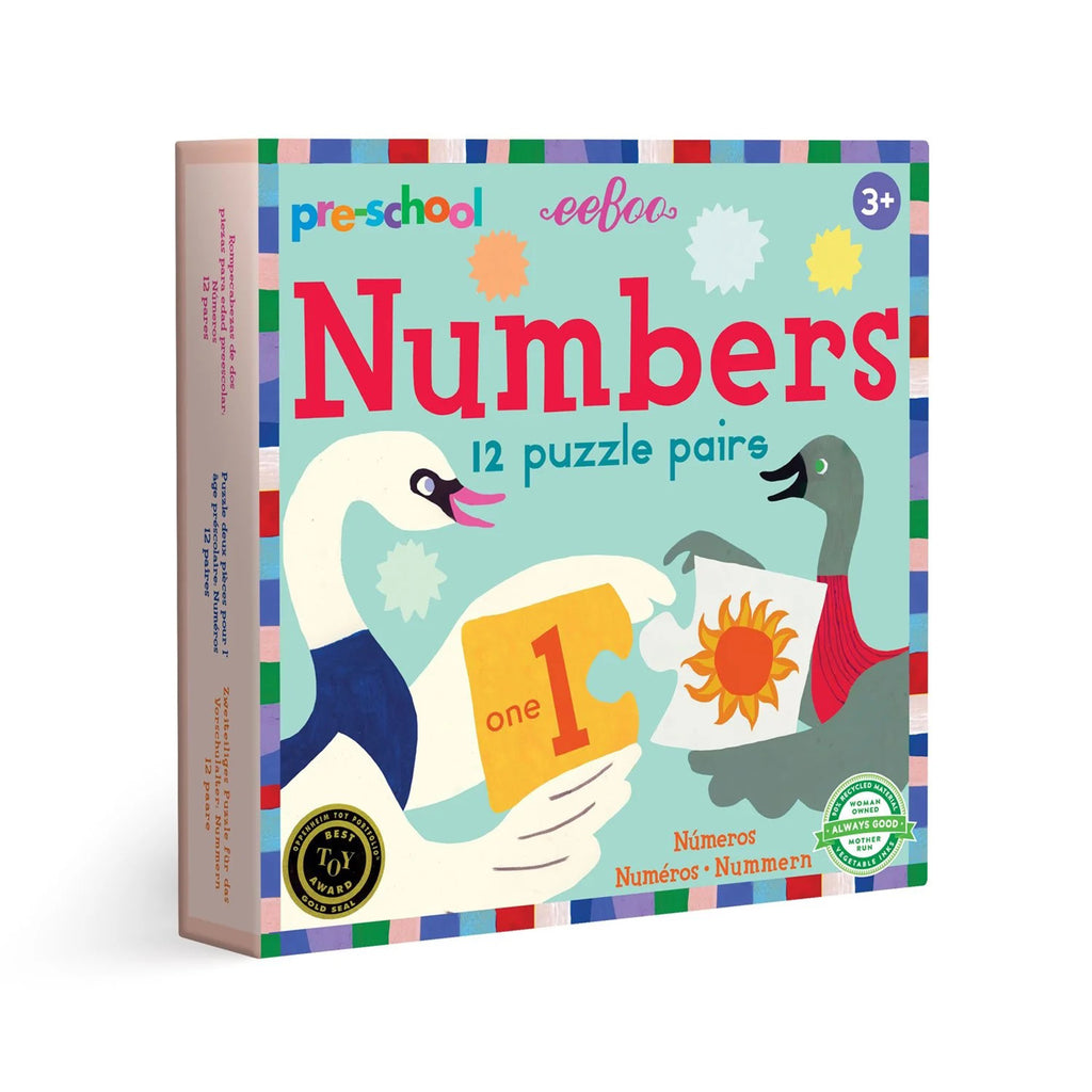    eeboo preschool numbers puzzle pairs box front.