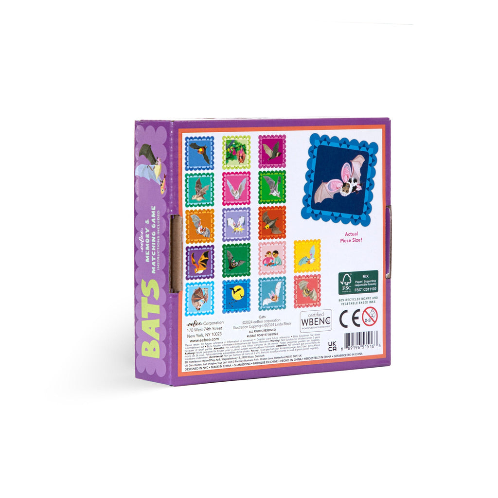 eeboo bat little square matching game
