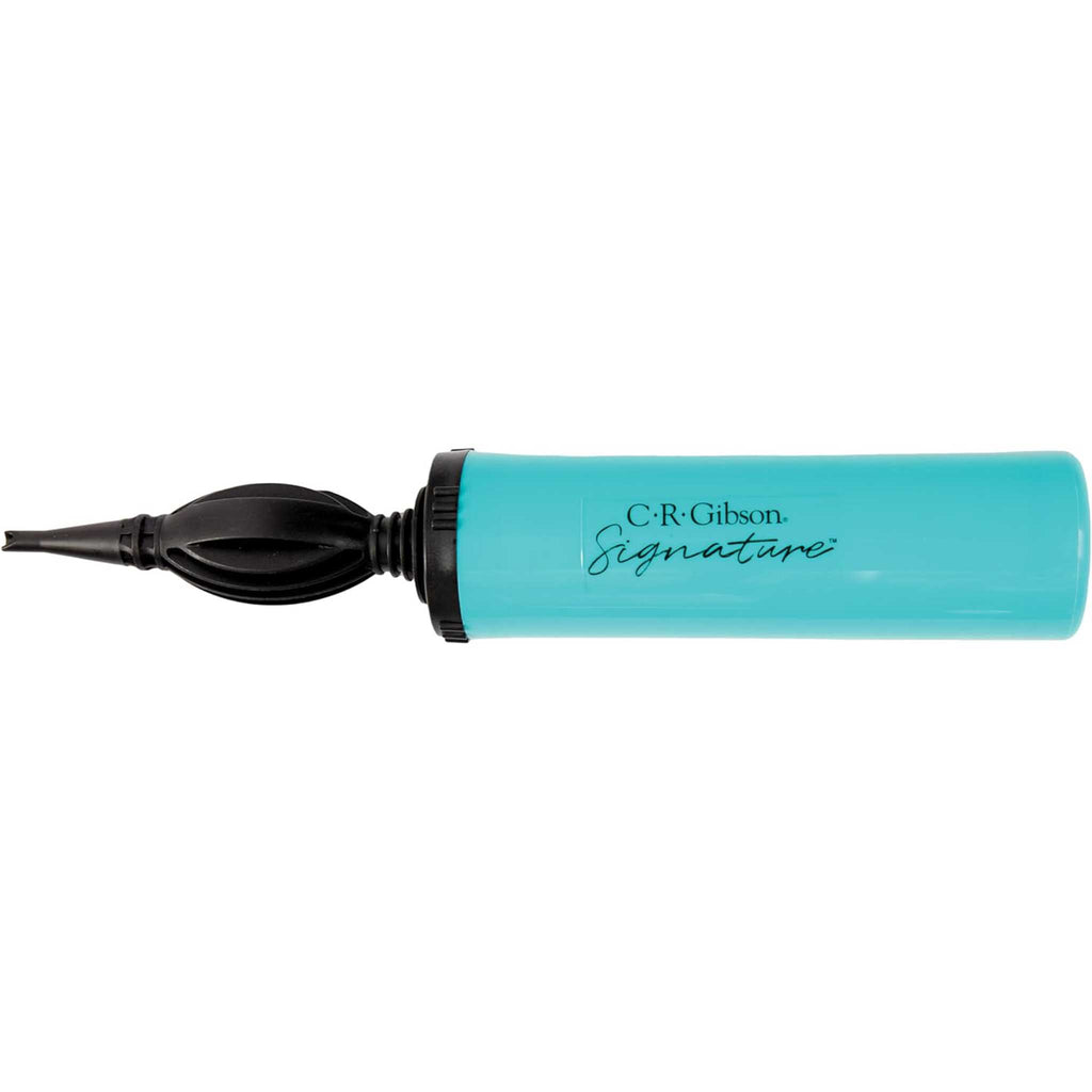 CR Gibson hand pump balloon inflator with teal body.