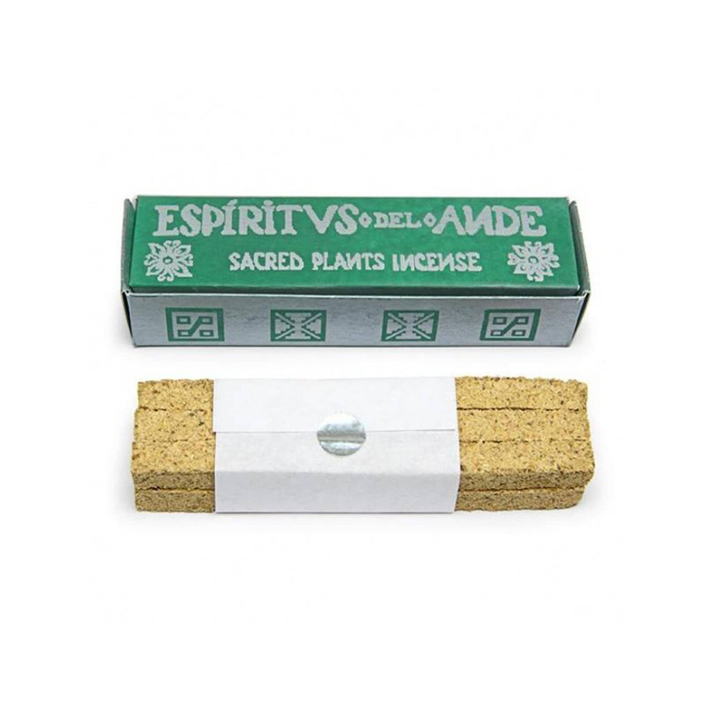 Espiritus del Ame sacred plants incense sticks with green packaging on a white background.