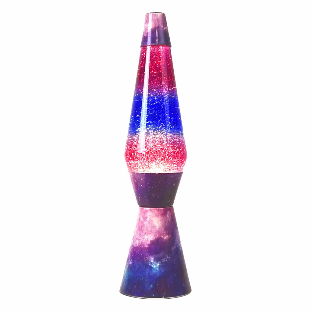 Fisura Galaxy Glitter Bullet Lava Lamp, lit up.