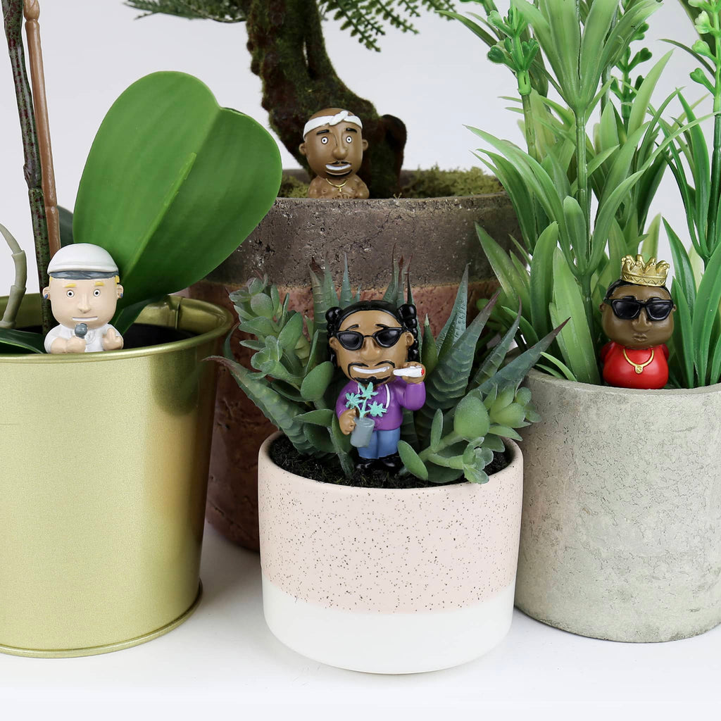 Gift Republic Rap Legends Mini Plant Pot Markers, set of 4 in plant pots.