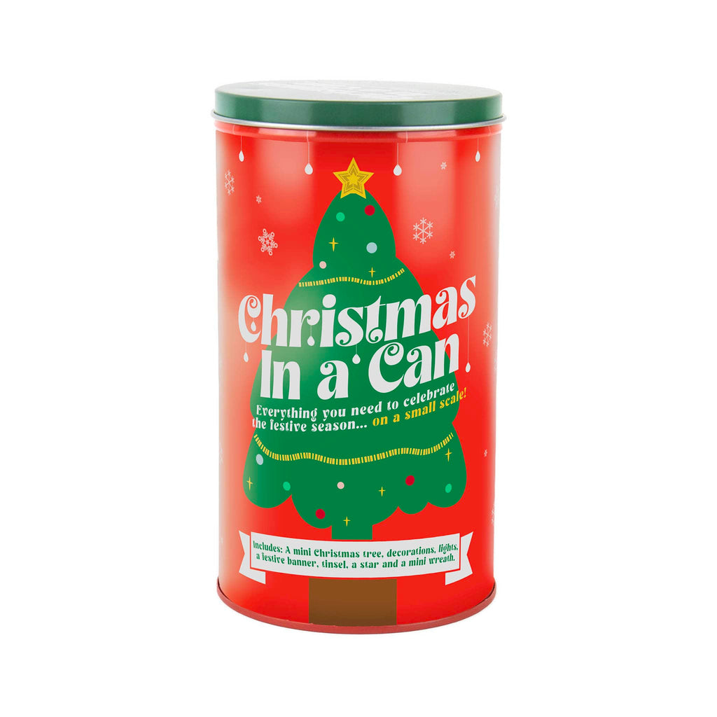 Gift Republic Christmas in a Can in red canister packaging, front view.