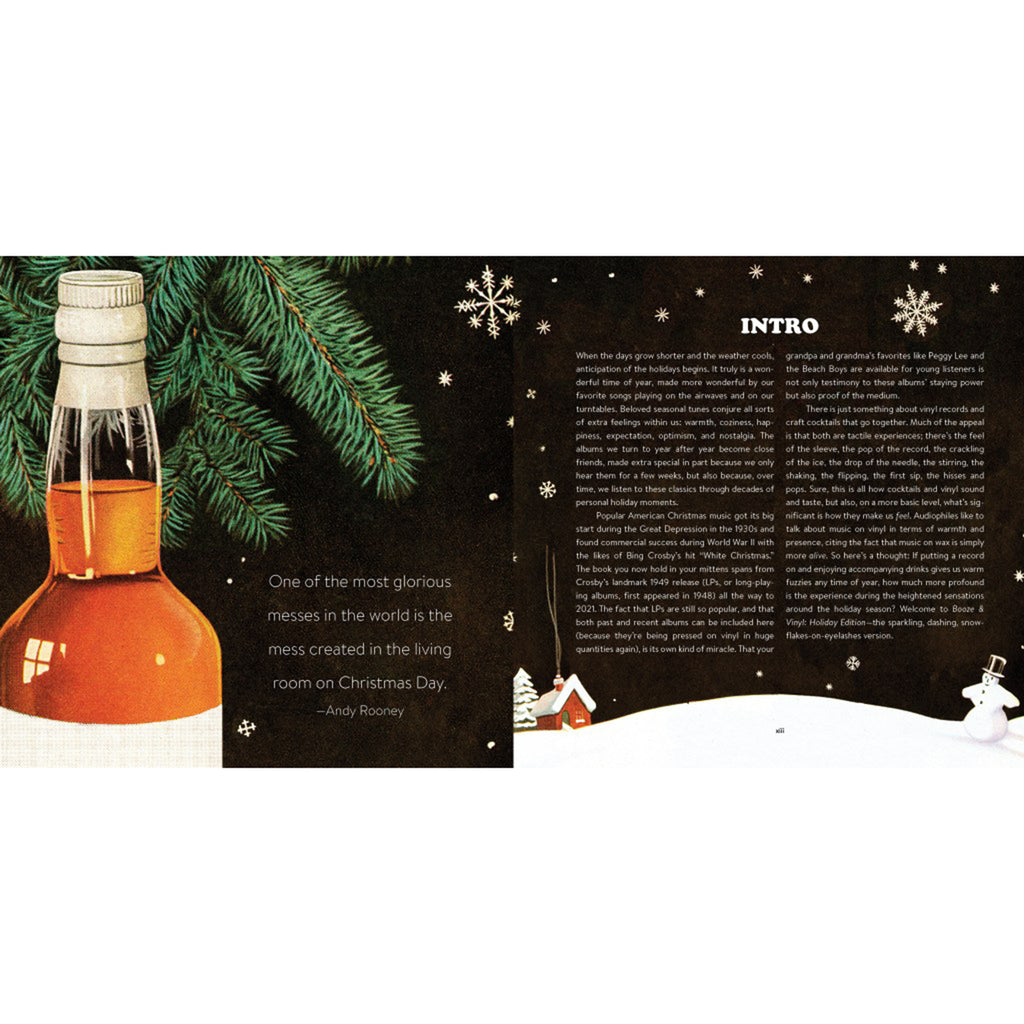 Hachette A Booze & Vinyl Christmas hardcover book, introduction.