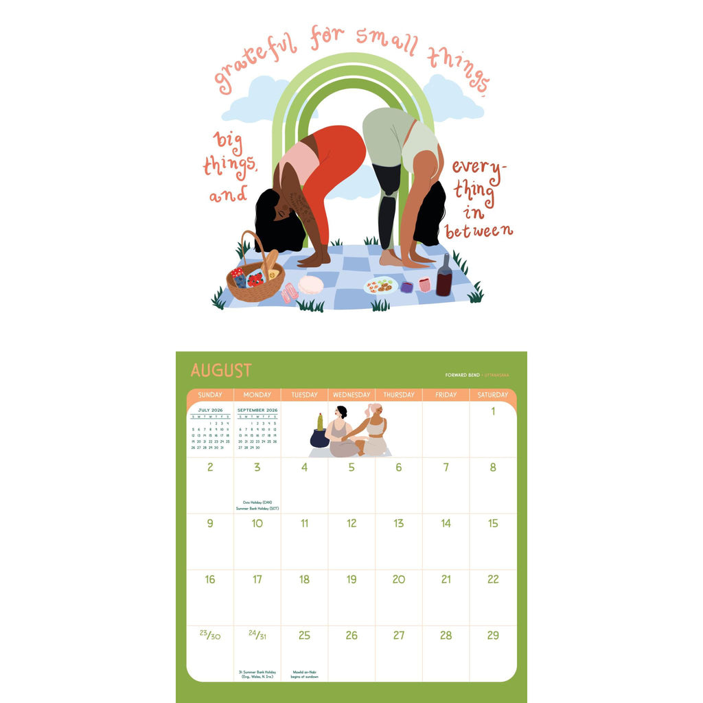 hachette yoga is my happy place wall calendar 2026