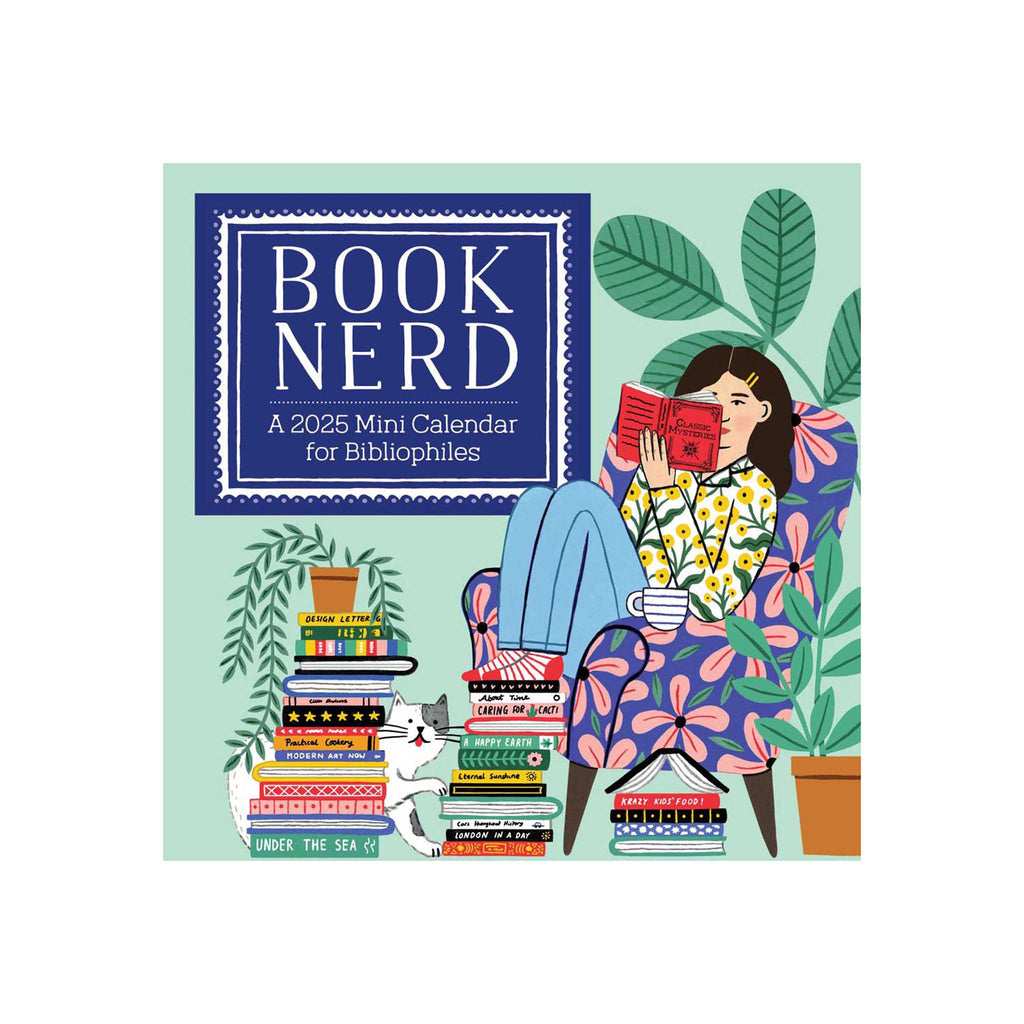 Hachette 2025 Book Nerd mini wall calendar for bibliophiles, front cover.