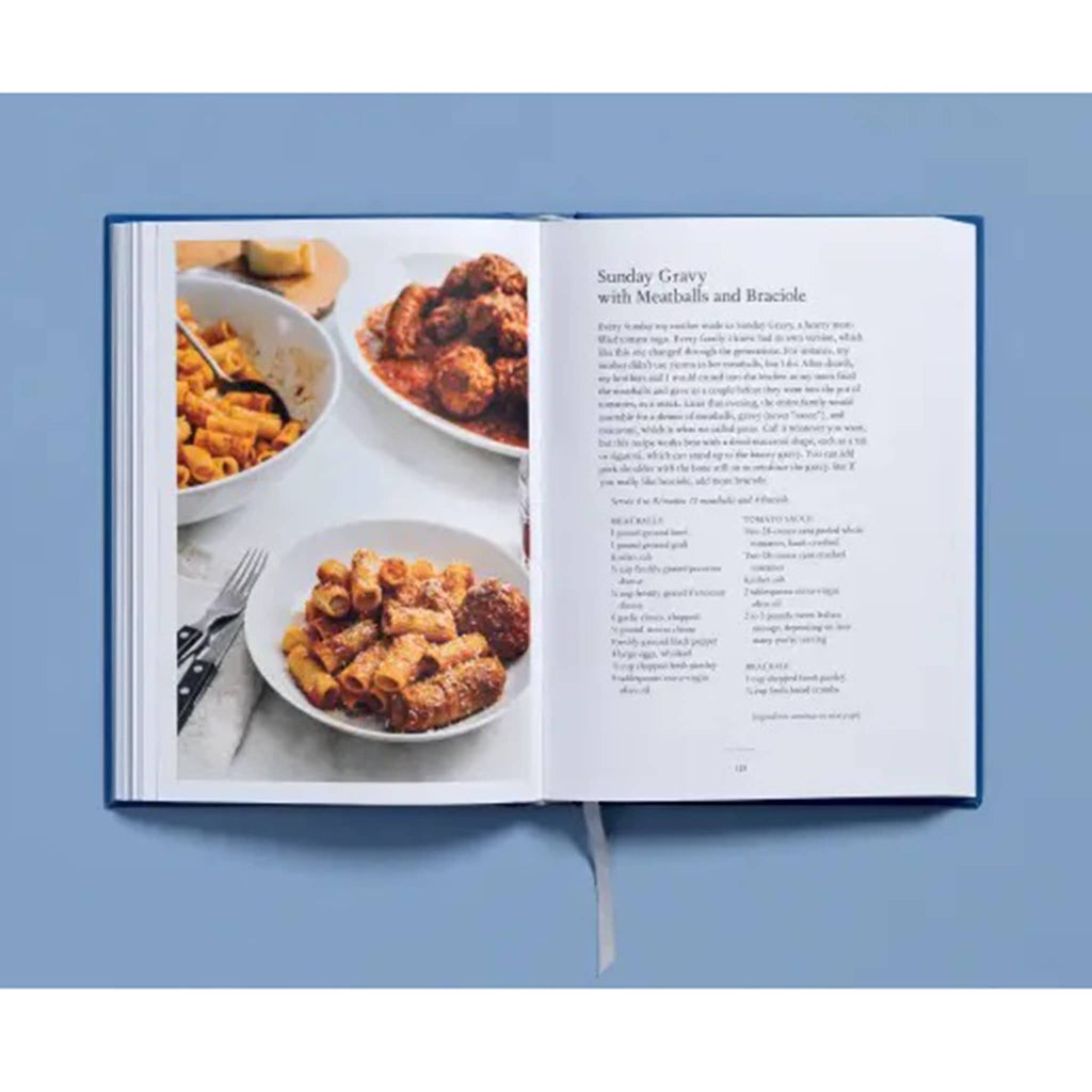 Hachette Why I Cook by Tom Colicchio hardcover book, sunday gravy with meatballs and braciole recipe.