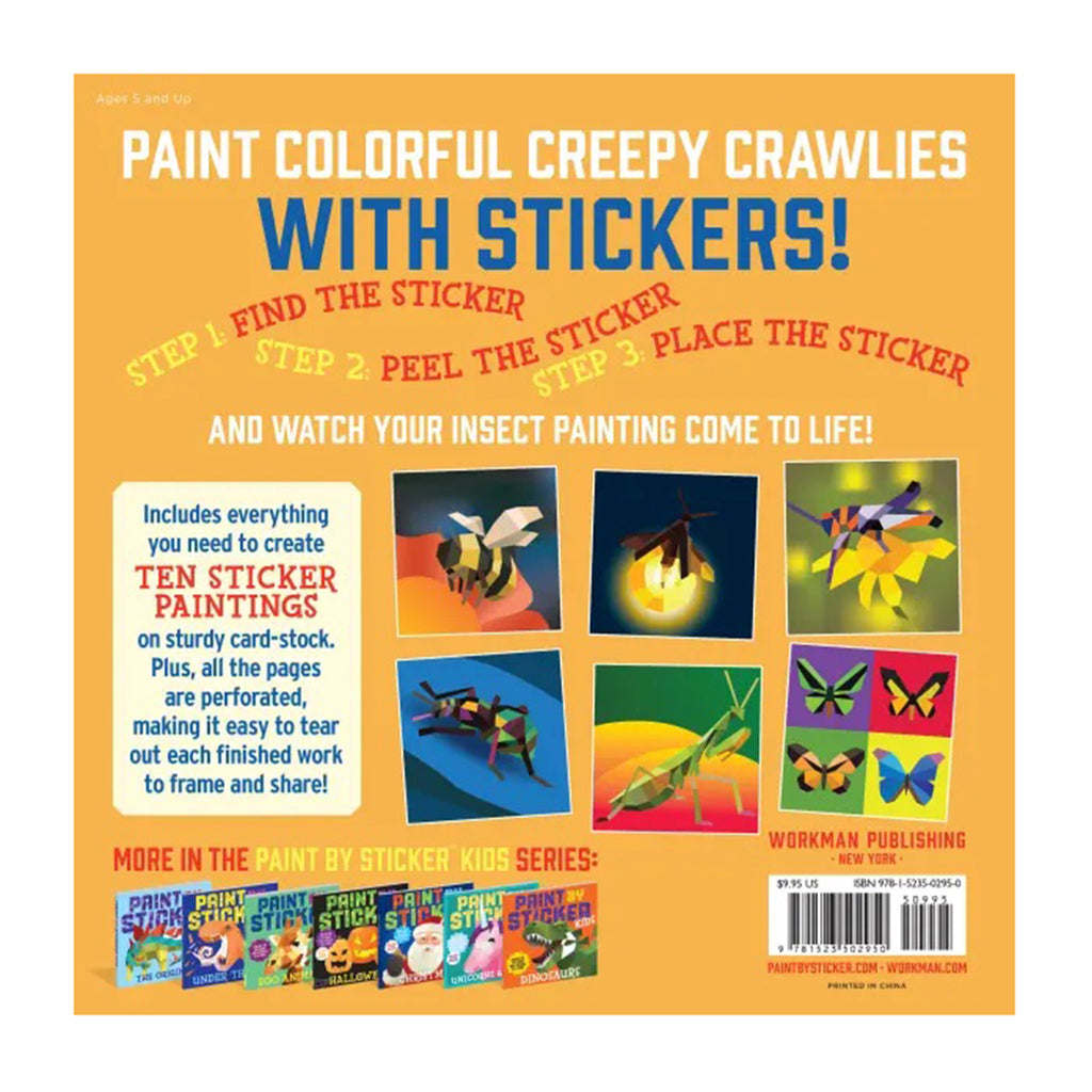 Hachette Workman Paint by Sticker Kids: Beautiful Bugs, back cover.
