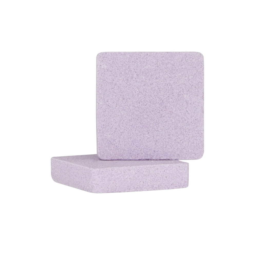 Heathcote & Ivory Love Revival Love Stack gift set, 2 purple shower steamers that are part of the set.