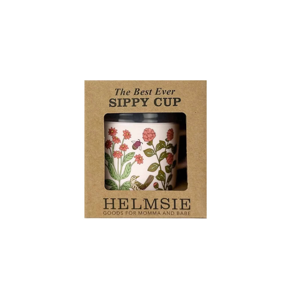 Helmsie Miller Rose Sippy Cup with lid, in box packaging.