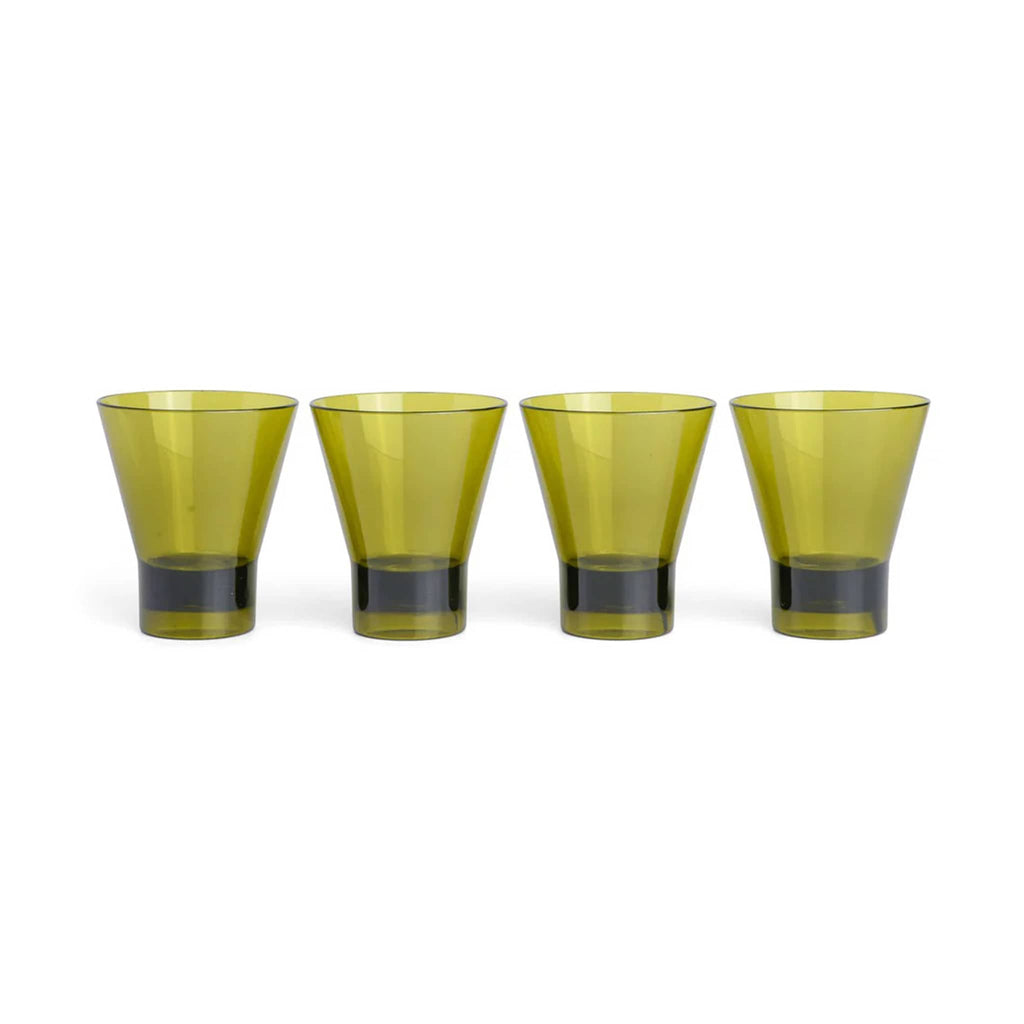 Here's How The Gilda Riviera Tumblers in Olive Green, set of four.
