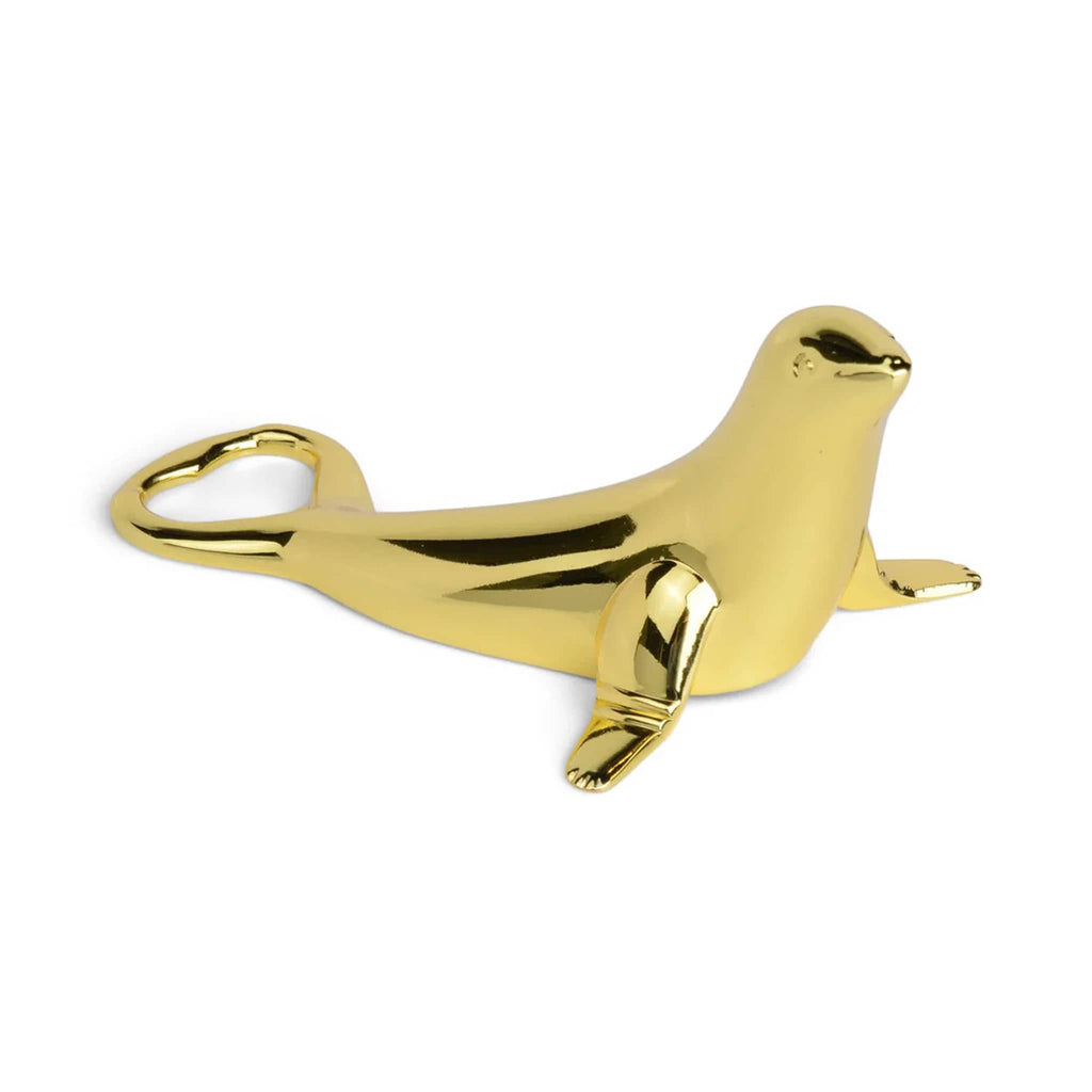 Here's How The Blu Gold Stainless Steel Bottle Opener, front angle view.