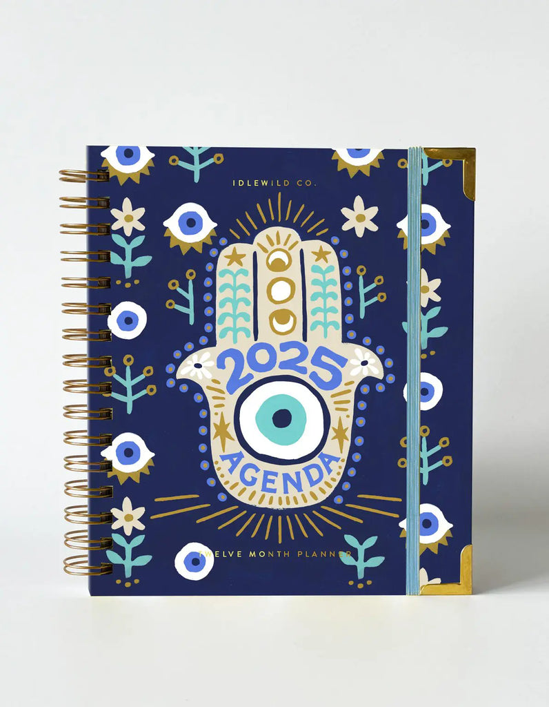 idlewild indigo hamsa 2025 spiral bound planner