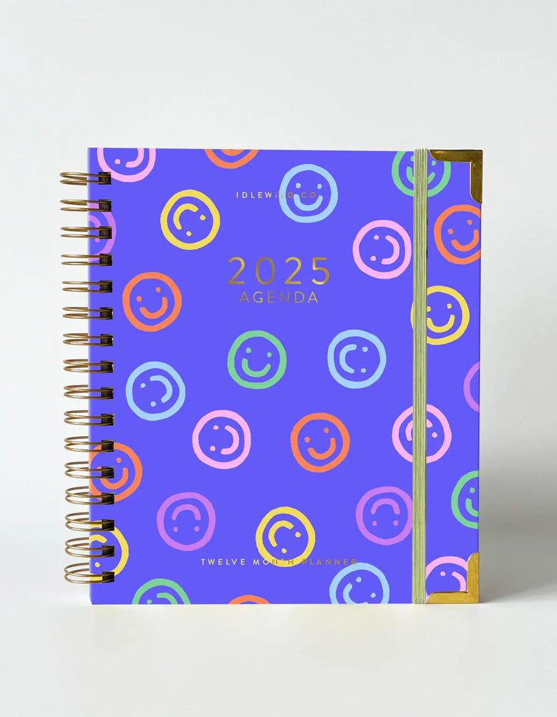 idlewild smileys 2025 spiral bound planner