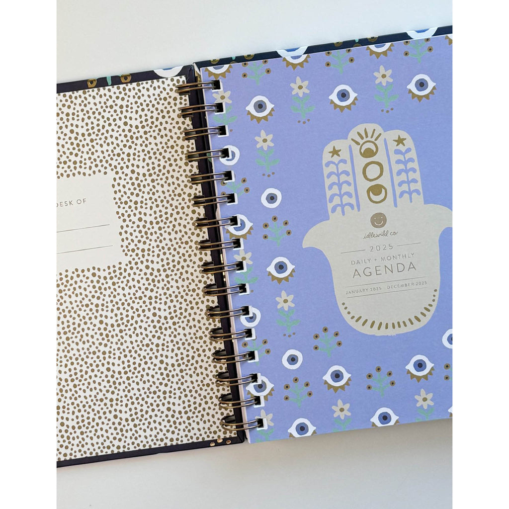 idlewild indigo hamsa 2025 spiral bound planner