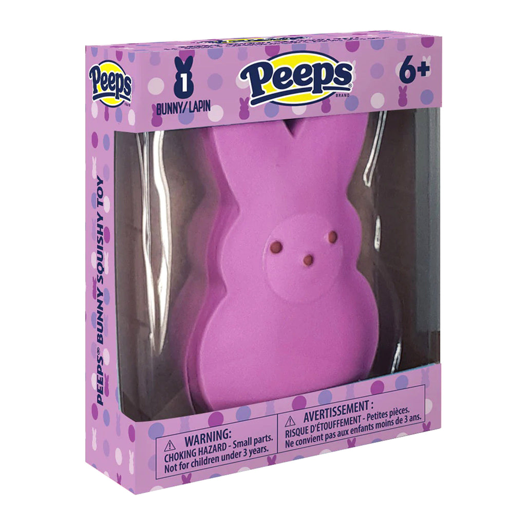 Incredible Group Peeps Bunny purple squishy toy in box packaging, front angle view.