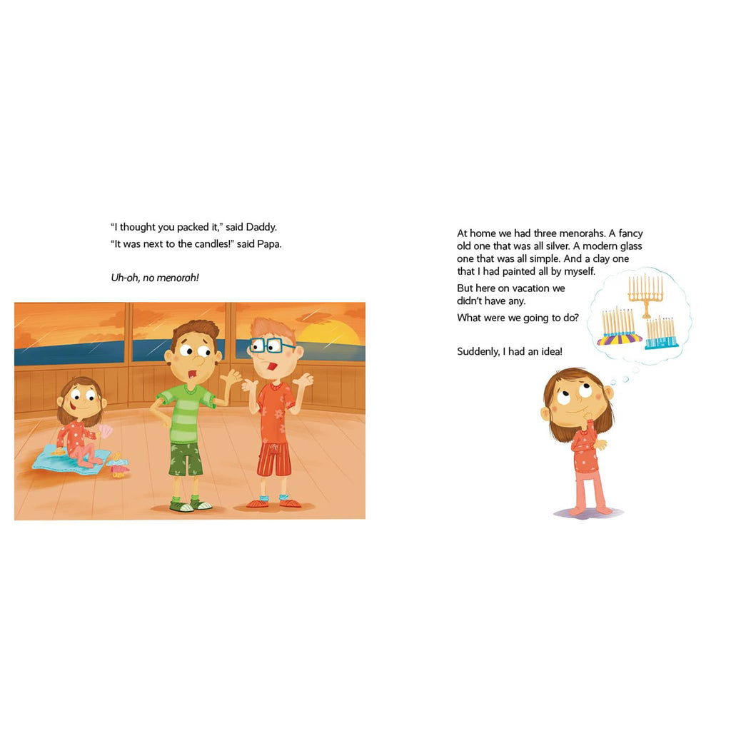 Illustrated book page with children in a room and text.