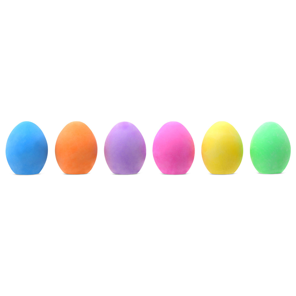 iScream Eggcellent Chalk set of 6 egg shaped colorful chalks.