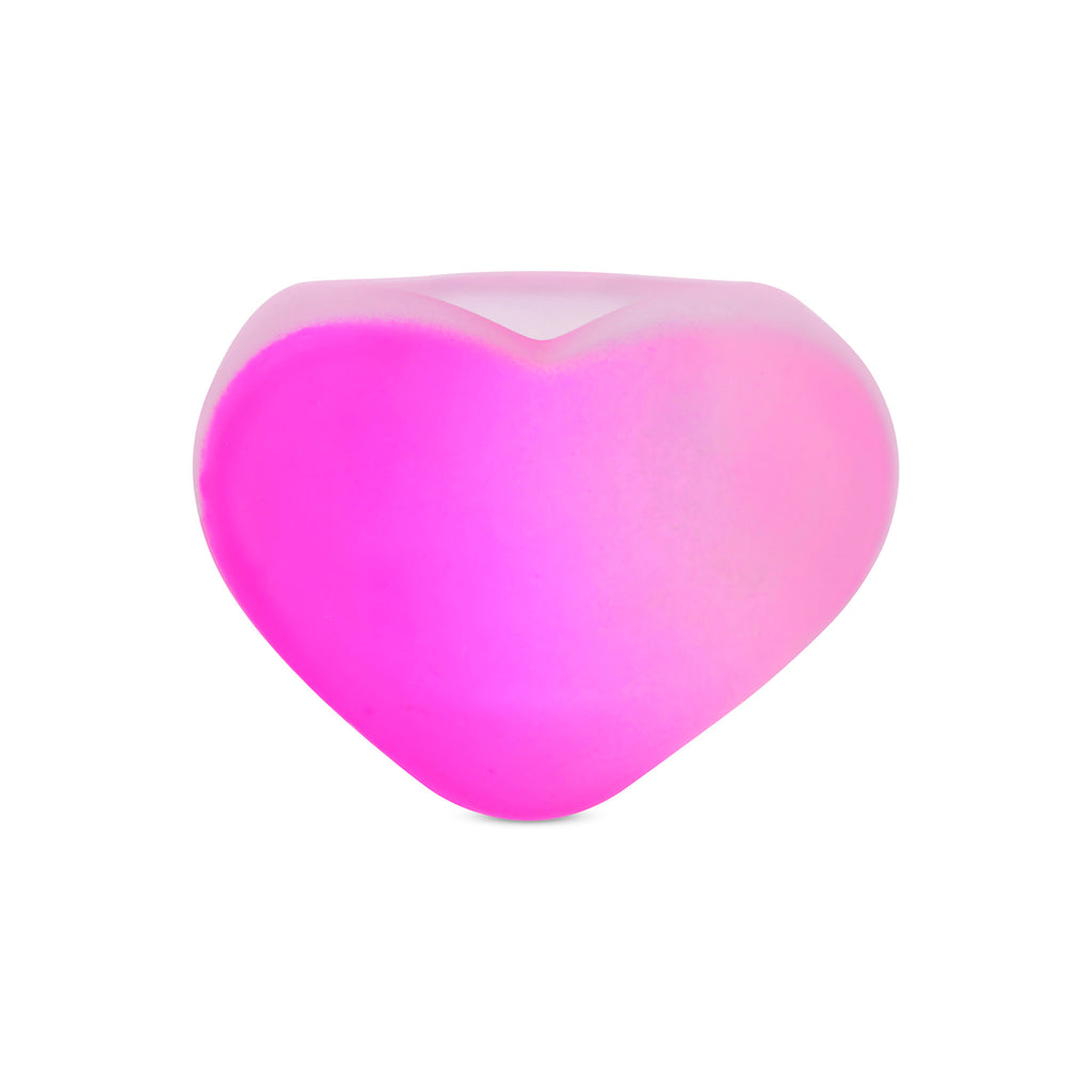 iScream ombre acrylic heart-shaped ring in fuchsia to pale pink.