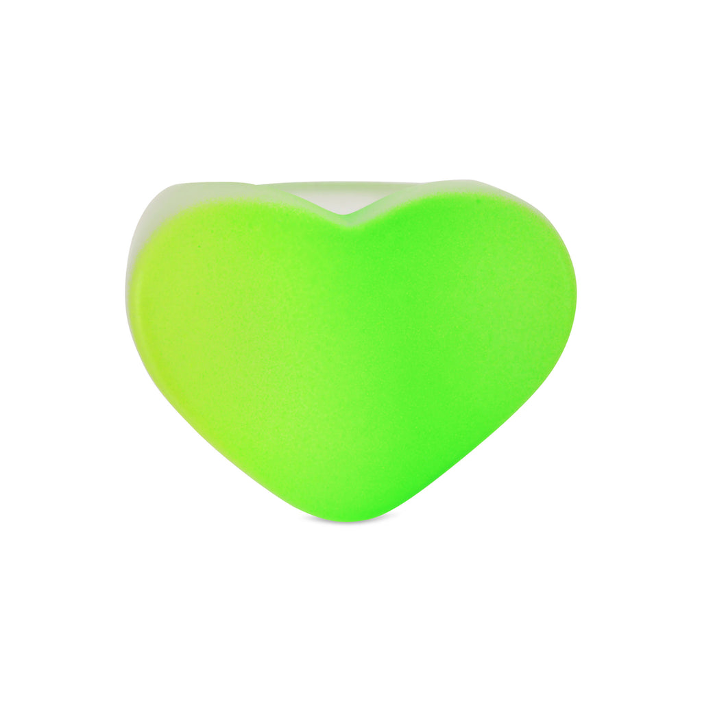 iScream ombre acrylic heart-shaped ring in yellow to green.