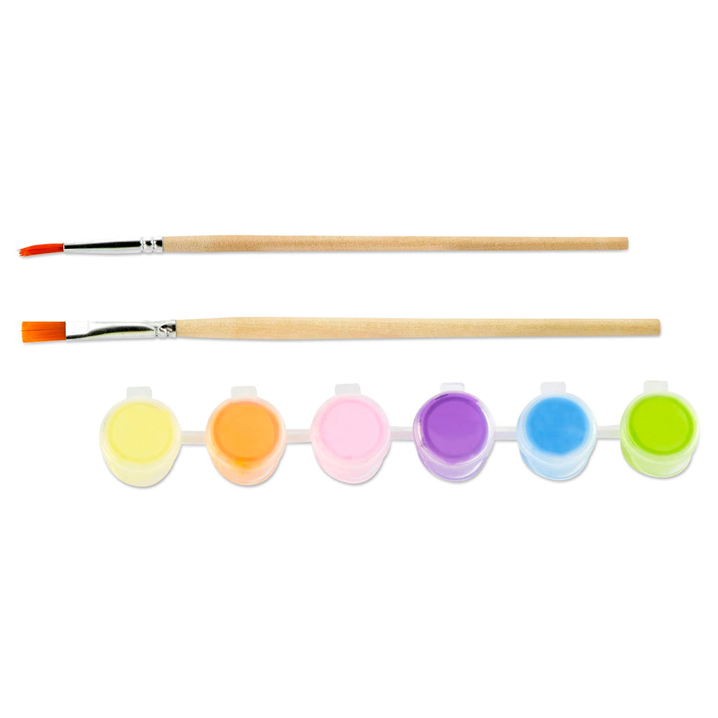 iScream Paint Your Own Easter Eggs kids craft kit, included paint pots and paintbrushes.