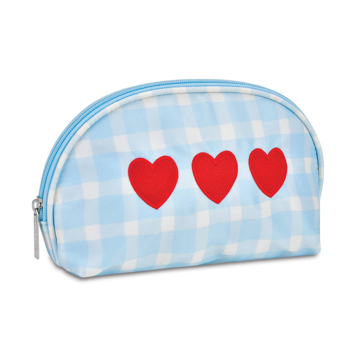 Gingham Hearts Oval Cosmetic Bag - Thumbnail 5