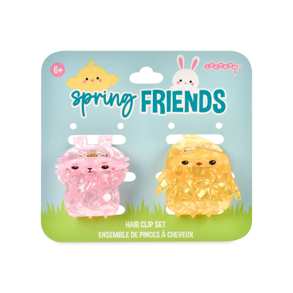 iScream Spring Friends Hair Clip Set on card packaging.