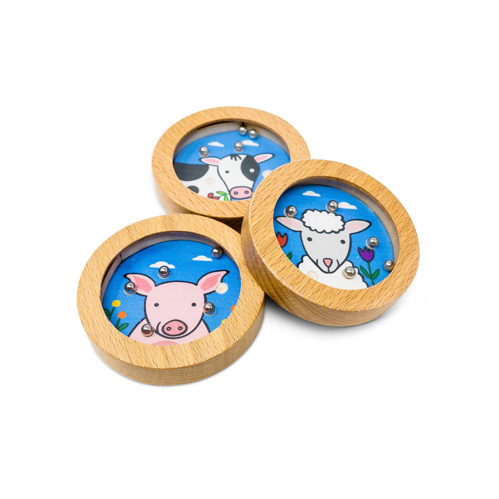 Jack Rabbit Creations Barnyard wooden puzzlers in pig, cow and lamb.