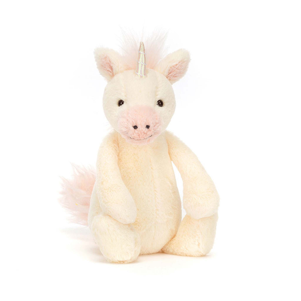 Jellycat Small Bashful Unicorn, front view.