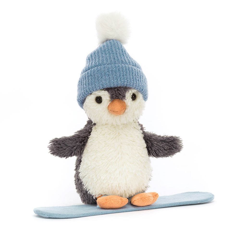 jellycat peanut penguin snowboarding