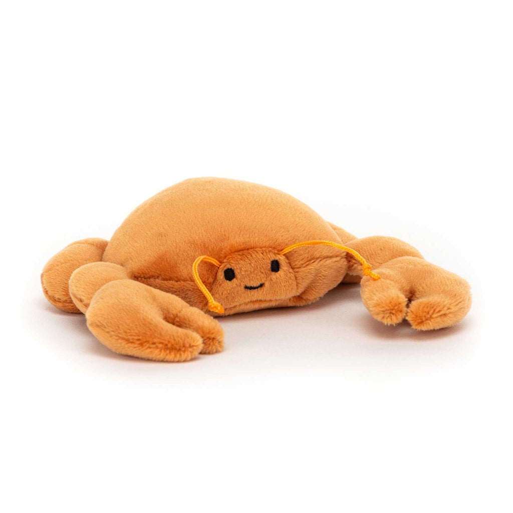 Jellycat Sensational Seafood Crab plush toy, front view.