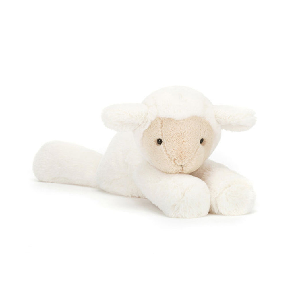 Jellycat Smudge Lamb plush toy, front angle view.