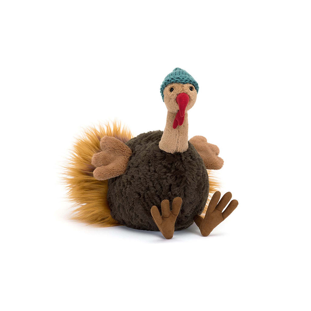 Jellycat Theo Turkey plush toy, front view.