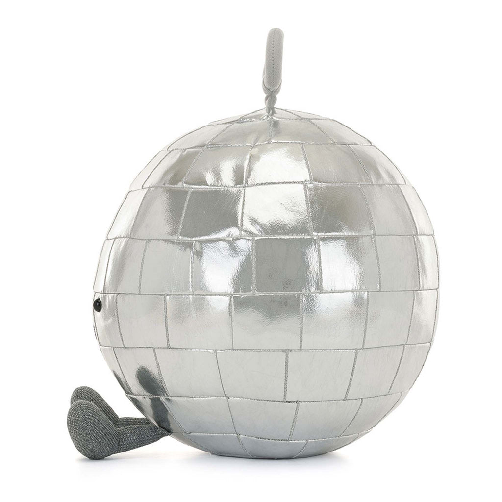 Jellycat Amuseable Disco Ball plush toy, side view.