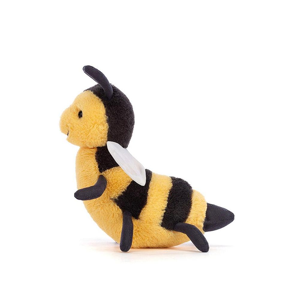 Jellycat Brynlee Bee plush toy, side view.