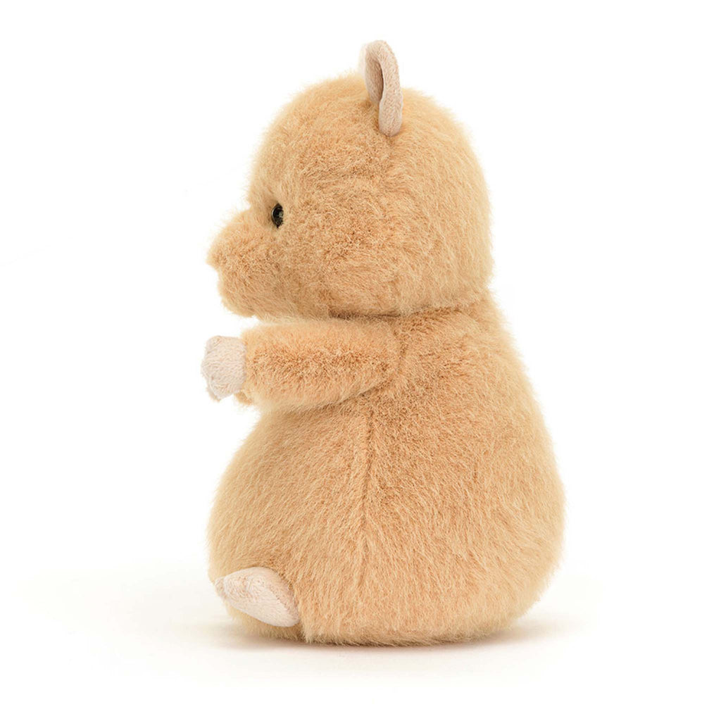 Jellycat Hank Hamster plush toy, side view.