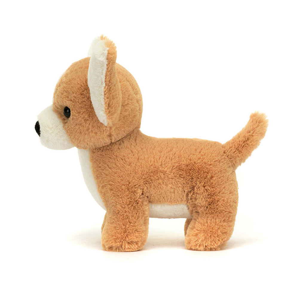 Jellycat Isobel Chihuahua plush toy, side view.