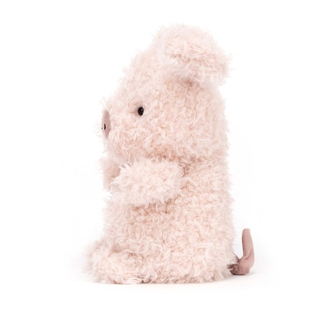 Jellycat Little Pig plush toy, side view.