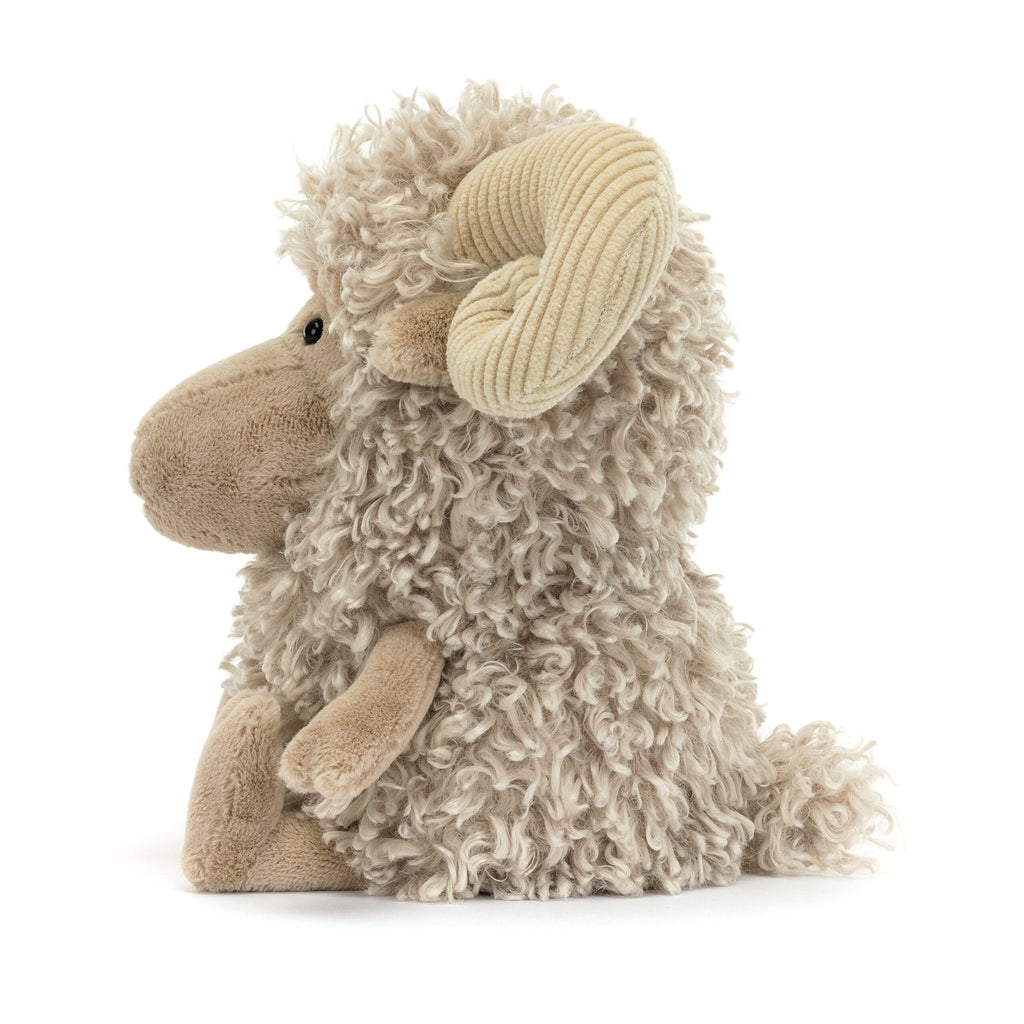 Jellycat Ramsley Sheep, side view.